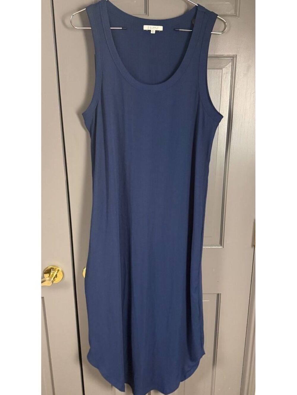 Z Supply Women's Navy Sleeveless Shift Maxi Tank Dress Sz XL